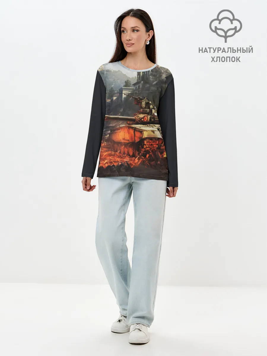 Лонгслив женский. Хлопок / ТАНКИ