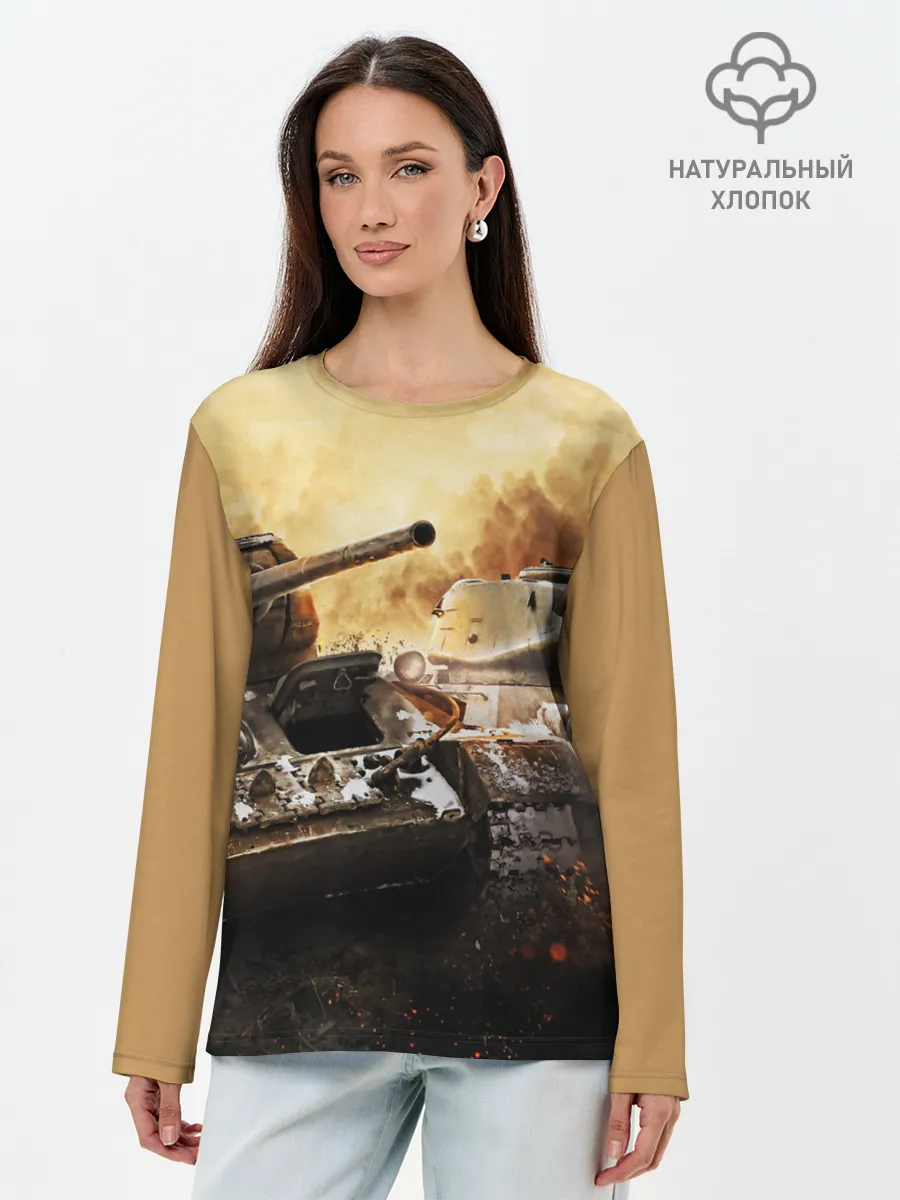 Лонгслив женский. Хлопок / танки