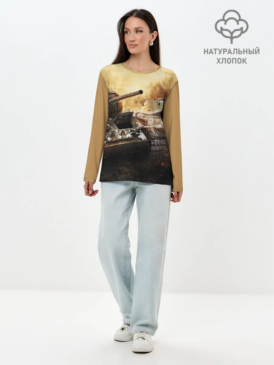 Лонгслив женский. Хлопок / танки