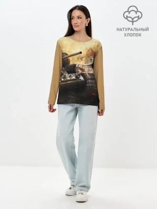 Лонгслив женский. Хлопок / танки