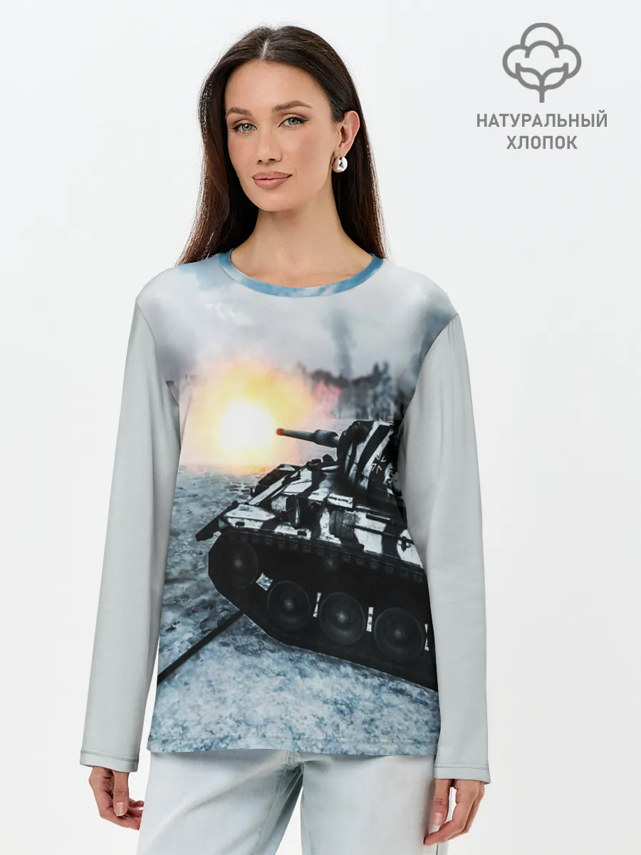 Лонгслив женский. Хлопок / ТАНК