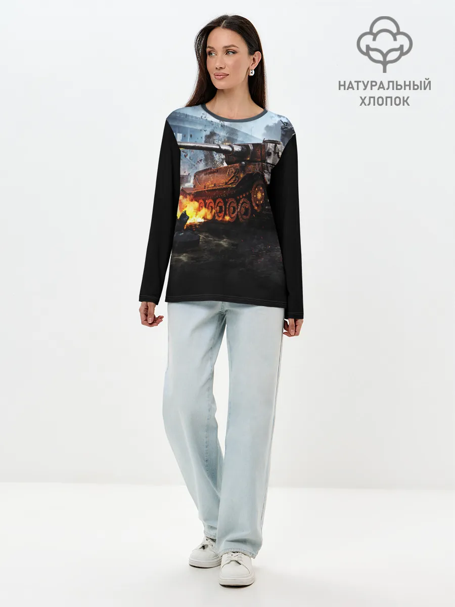 Лонгслив женский. Хлопок / ТАНК