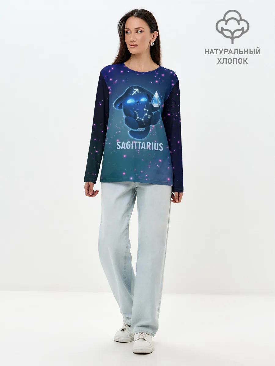 Лонгслив женский. Хлопок / Стрелец