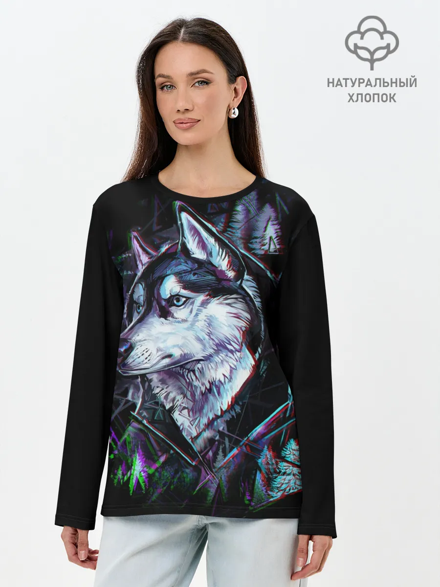 Лонгслив женский. Хлопок / Хаски
