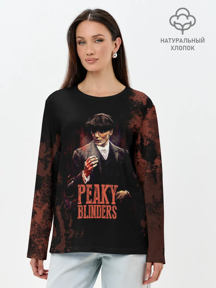 Лонгслив женский. Хлопок / Острые козырьки