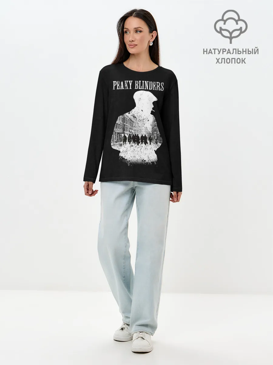 Лонгслив женский. Хлопок / Острые козырьки