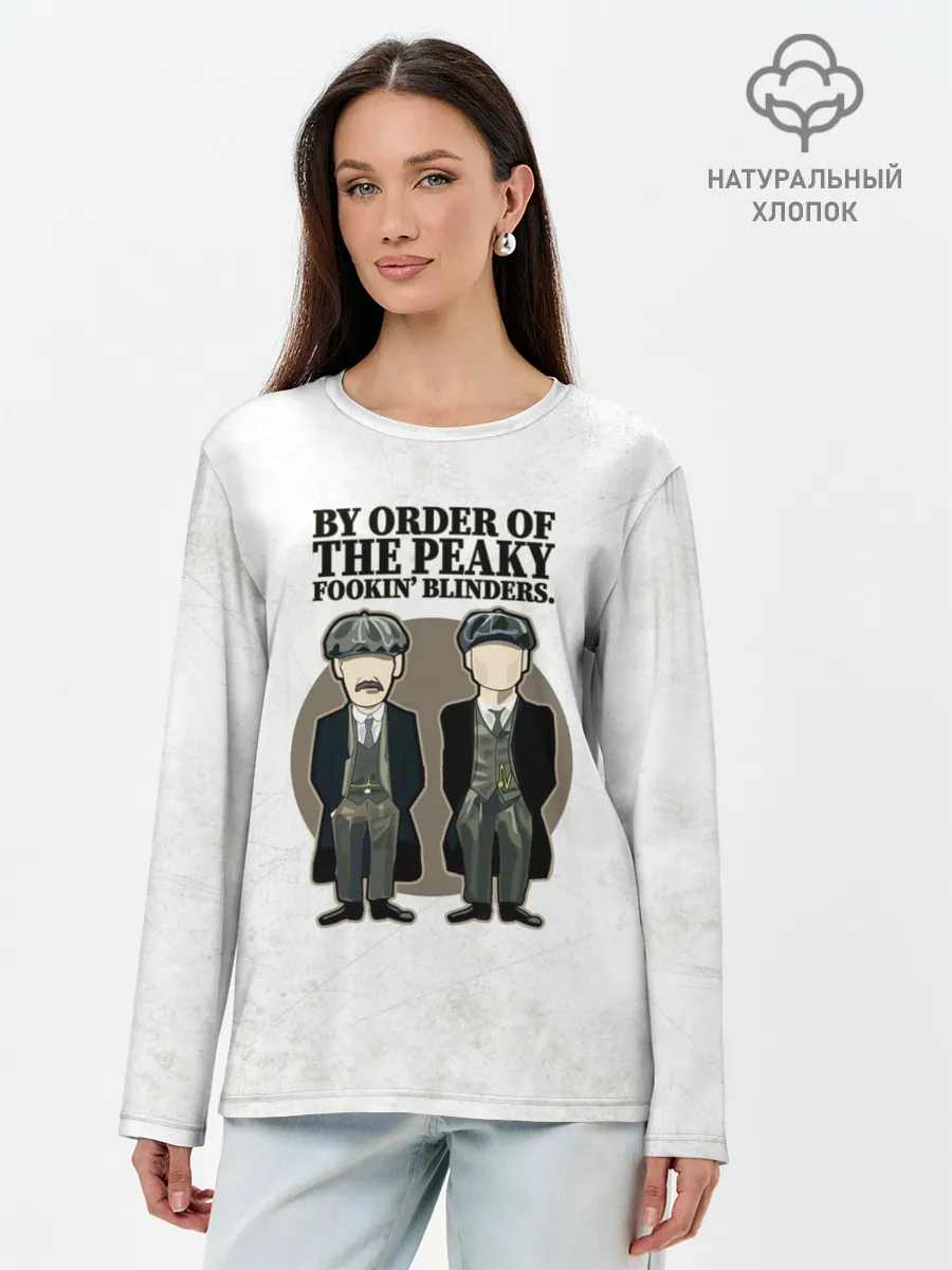 Лонгслив женский. Хлопок / Острые козырьки