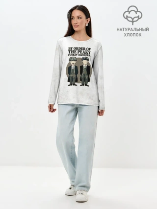 Лонгслив женский. Хлопок / Острые козырьки