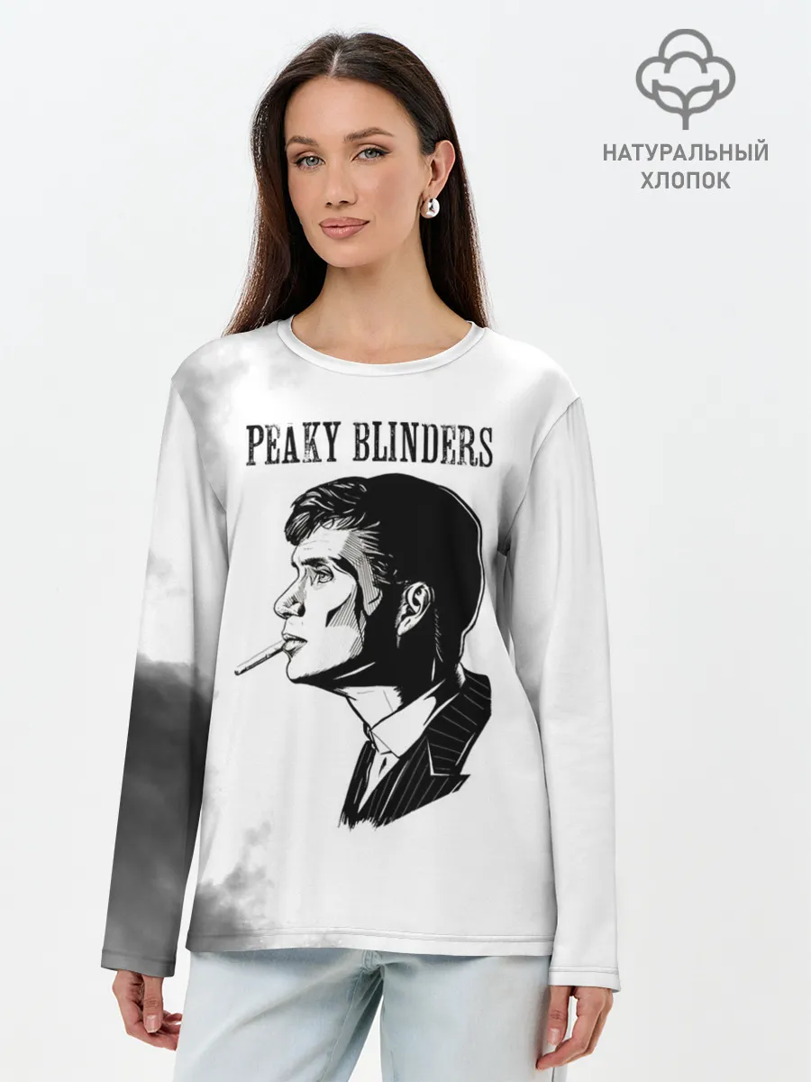 Лонгслив женский. Хлопок / Острые козырьки