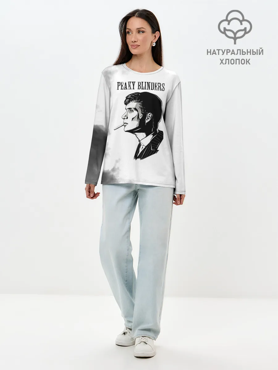 Лонгслив женский. Хлопок / Острые козырьки