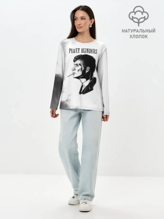 Лонгслив женский. Хлопок / Острые козырьки