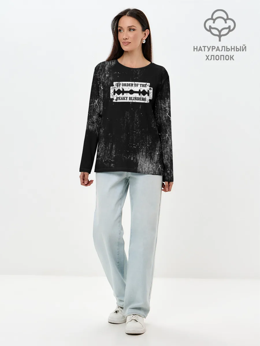 Лонгслив женский. Хлопок / Острые козырьки