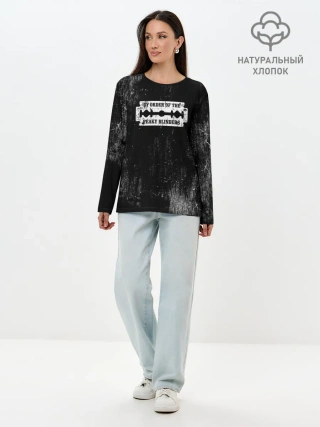 Лонгслив женский. Хлопок / Острые козырьки