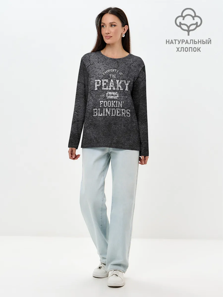 Лонгслив женский. Хлопок / Острые козырьки