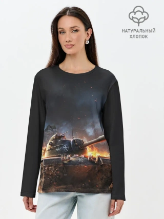 Лонгслив женский. Хлопок / ПОЛЕ БОЯ