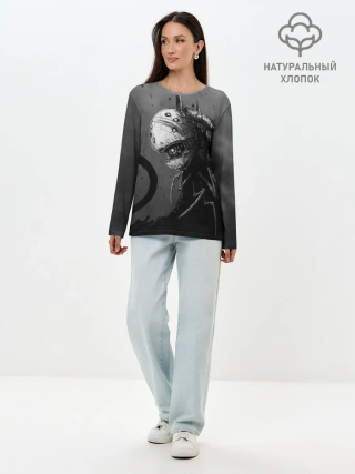 Лонгслив женский. Хлопок / Чернозём - Хронос