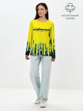 Лонгслив женский. Хлопок / CYBERPUNK 2077