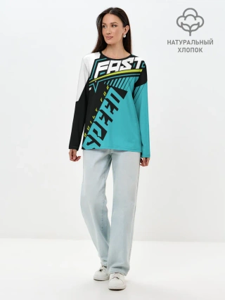 Лонгслив женский. Хлопок / Форма для мотокросса FOX