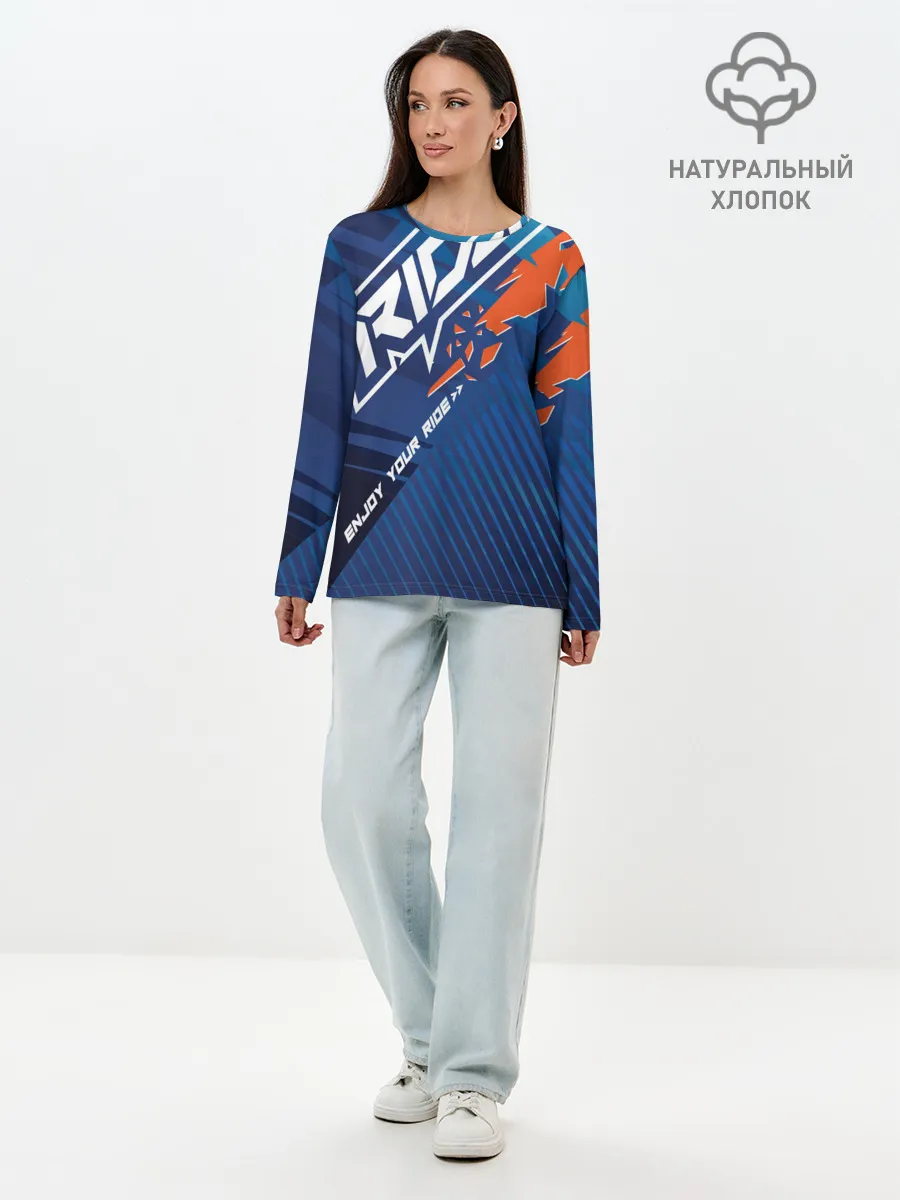 Лонгслив женский. Хлопок / Форма для мотокросса FOX