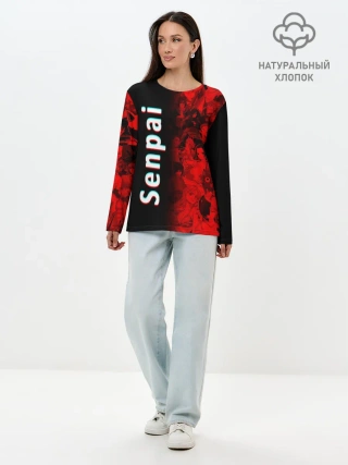 Лонгслив женский. Хлопок / Senpai Glitch