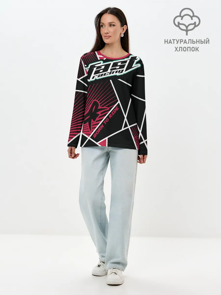 Лонгслив женский. Хлопок / Форма для мотокросса FOX