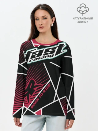 Лонгслив женский. Хлопок / Форма для мотокросса FOX