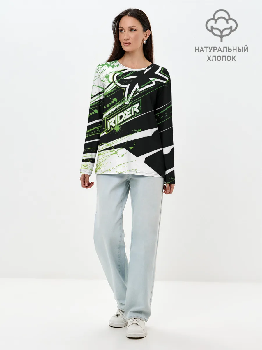 Лонгслив женский. Хлопок / Форма для мотокросса FOX