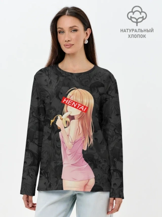 Лонгслив женский. Хлопок / Японская анимация