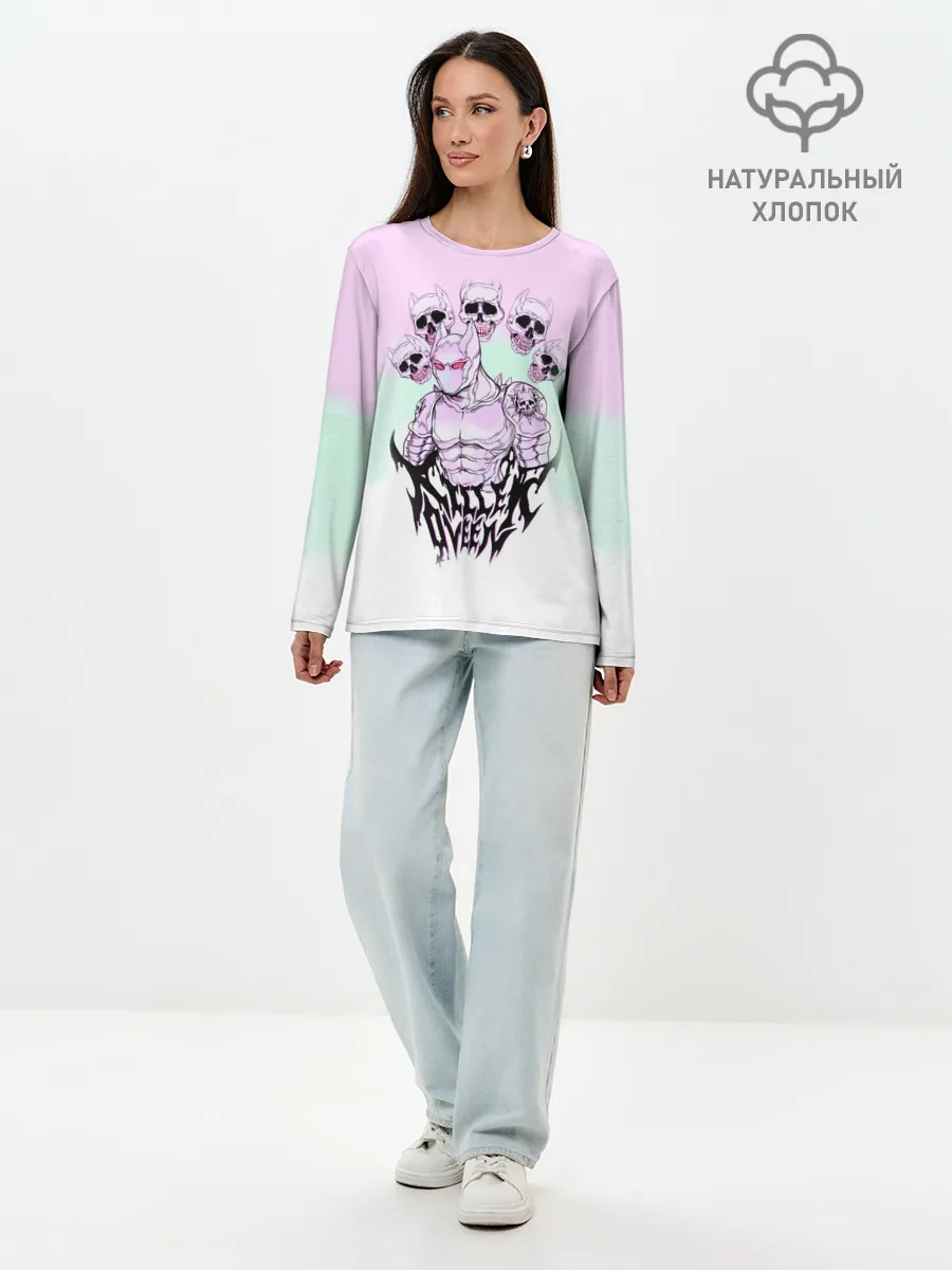 Лонгслив женский. Хлопок / KILLER QUEEN 5 черепов