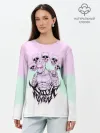 Лонгслив женский. Хлопок / KILLER QUEEN 5 черепов