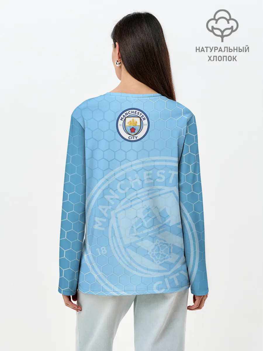 Лонгслив женский. Хлопок / Манчестер Сити