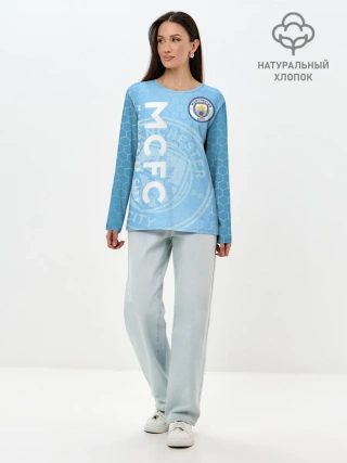 Лонгслив женский. Хлопок / Манчестер Сити