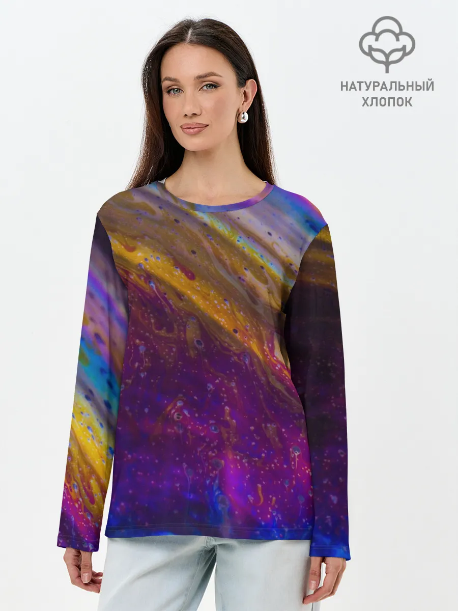 Лонгслив женский. Хлопок / Краска