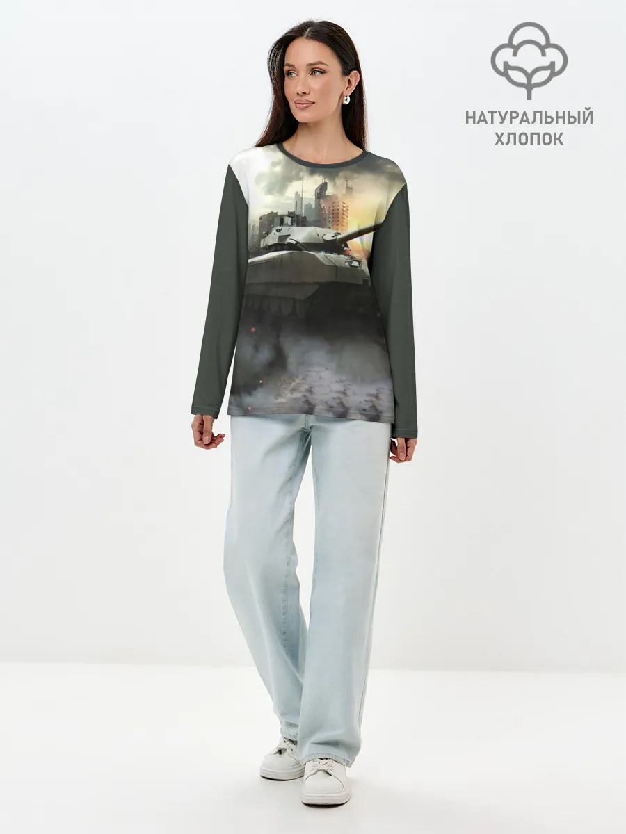 Лонгслив женский. Хлопок / ТАНК