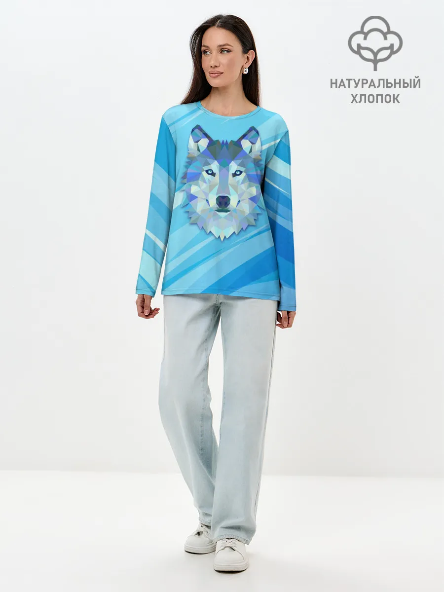Лонгслив женский. Хлопок / Холодный волк