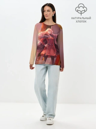 Лонгслив женский. Хлопок / Darling In The Franxx art