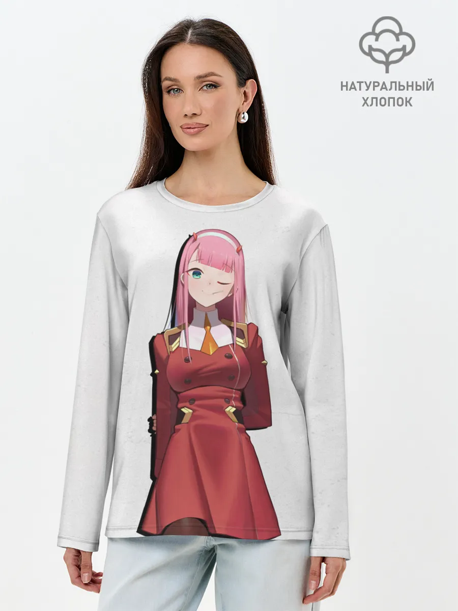 Лонгслив женский. Хлопок / Ноль два