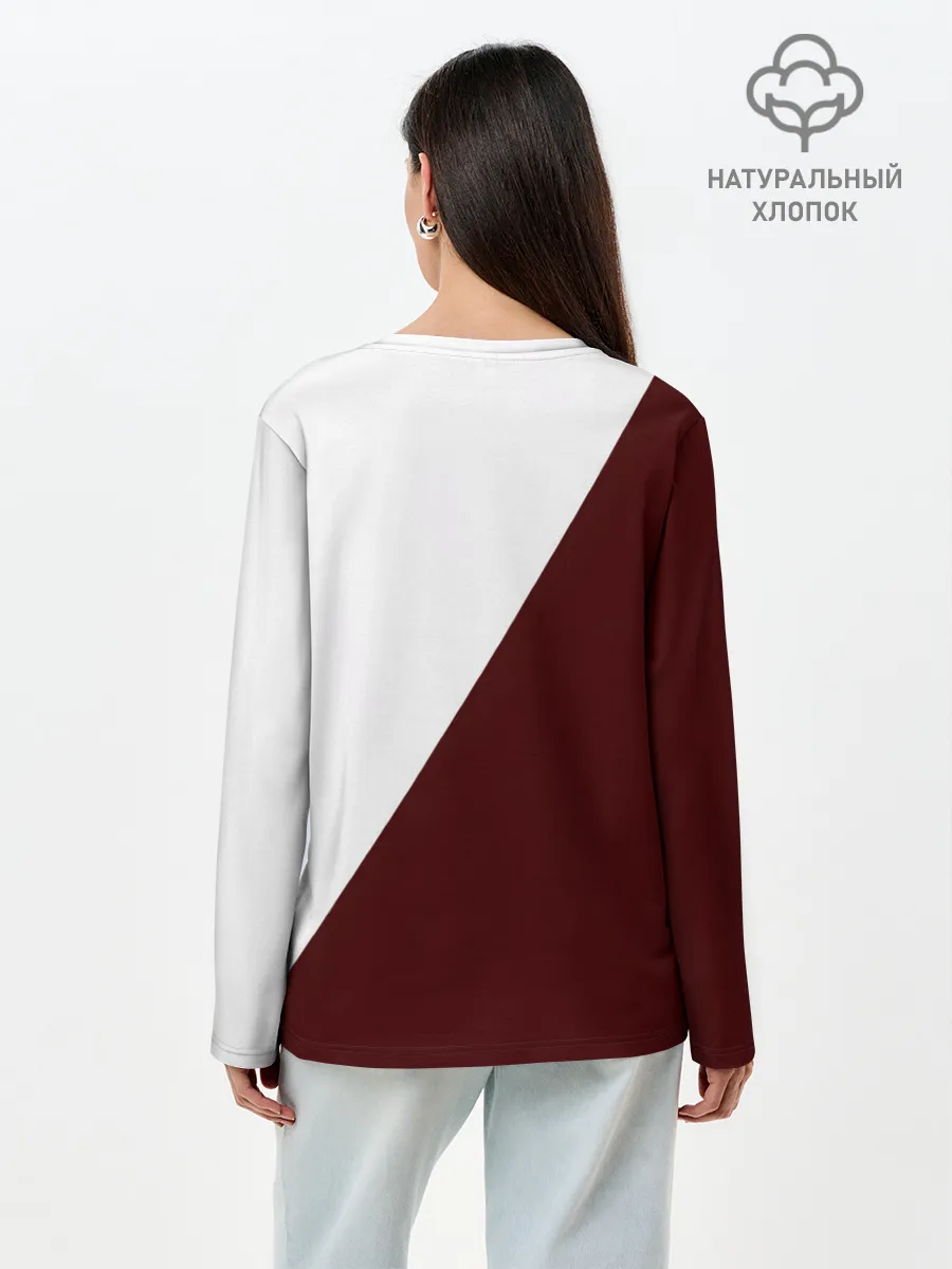 Лонгслив женский. Хлопок / Ноль два диагональ