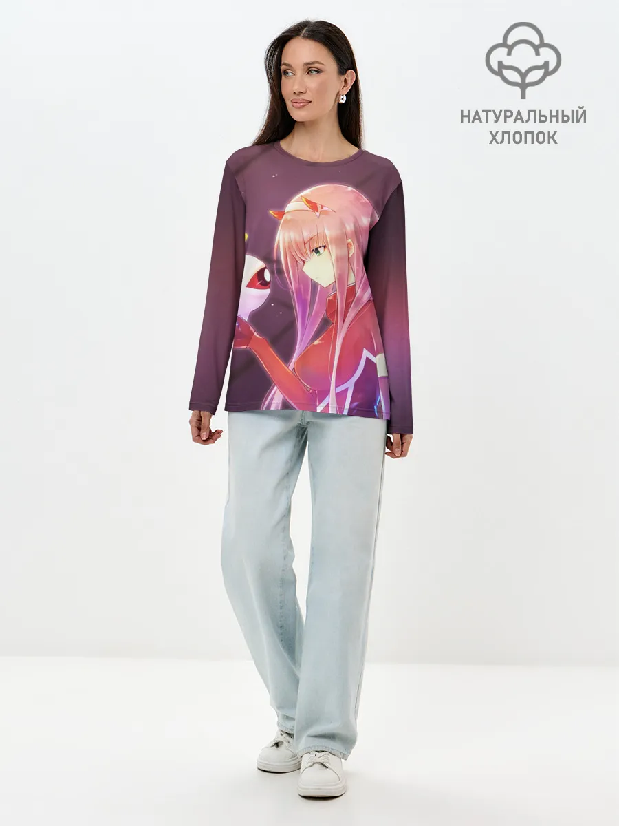 Лонгслив женский. Хлопок / Ноль два глаз