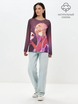 Лонгслив женский. Хлопок / Ноль два глаз