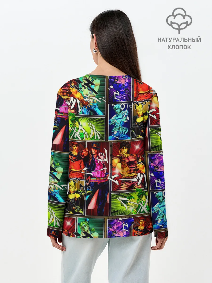 Лонгслив женский. Хлопок / Джоджо комикс