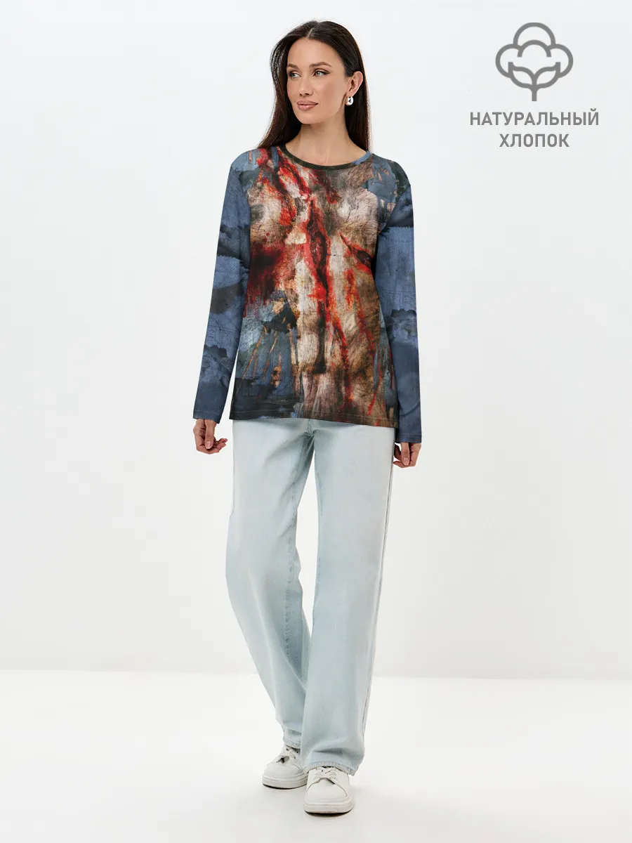 Лонгслив женский. Хлопок / Оборотень