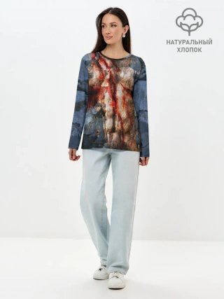 Лонгслив женский. Хлопок / Оборотень