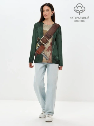 Лонгслив женский. Хлопок / Пират