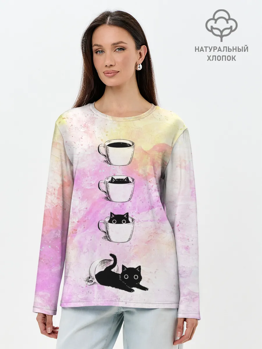 Лонгслив женский. Хлопок / catfee