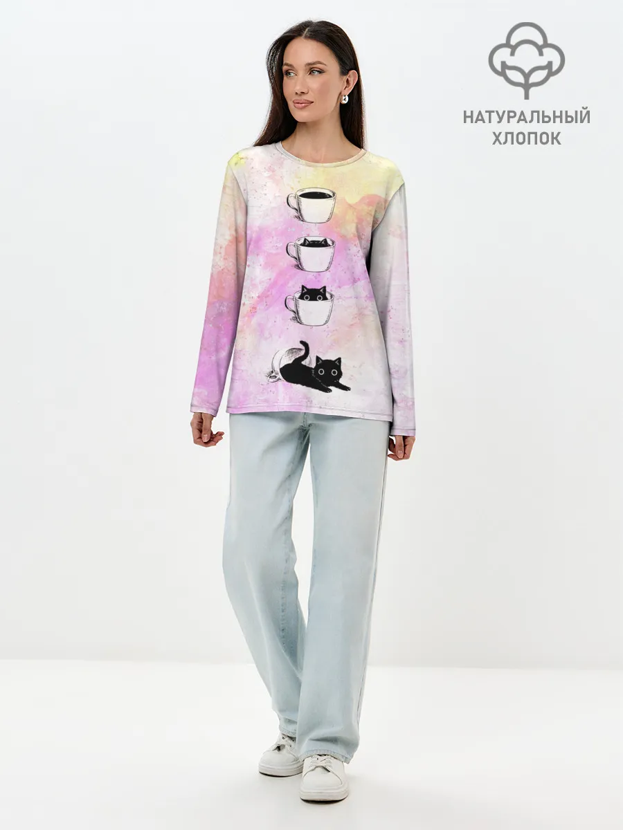 Лонгслив женский. Хлопок / catfee