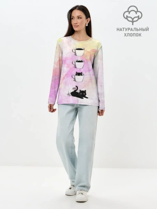 Лонгслив женский. Хлопок / catfee