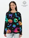 Лонгслив женский. Хлопок / RAINBOW HALLOWEEN | ХЭЛЛУИН