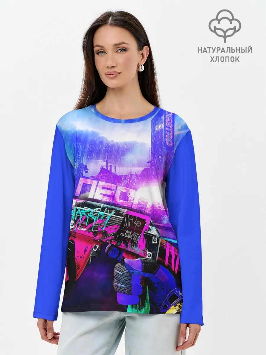 Лонгслив женский. Хлопок / CS GO:Неоновая Революция