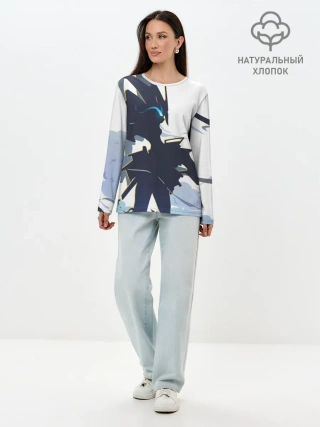 Лонгслив женский. Хлопок / Darling абстрация